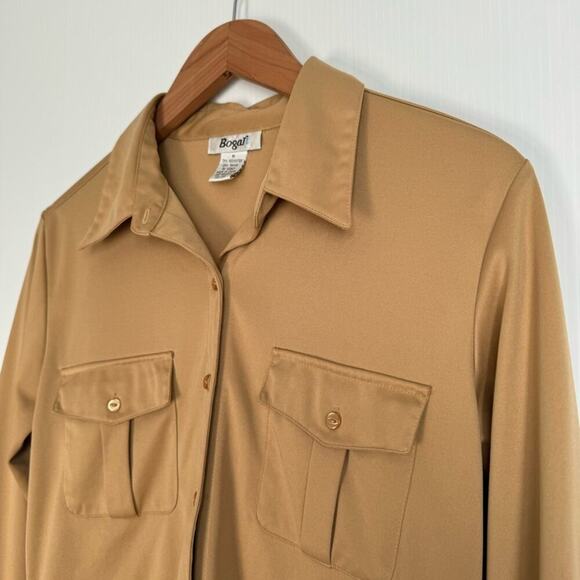 Bogari vintage button down polyester blend dress shirt size medium - Picture 2 of 6